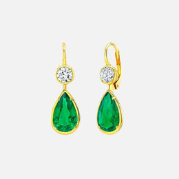 Diamond and Emerald Earrings