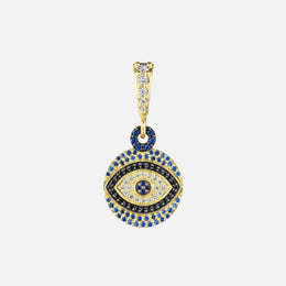 Evil Eye Pendant with Blue Sapphires and Diamonds