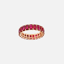 Ruby and Rose Gold Eternity Band