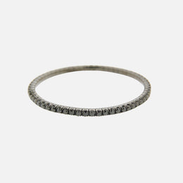 Tresore Black Rhodium and Black Diamond Tennis Stretch Bracelet