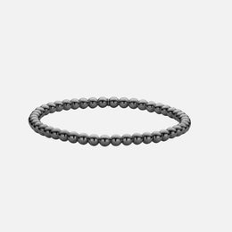 Tresore White Gold and Black Rhodium Beaded Stretch Bracelet