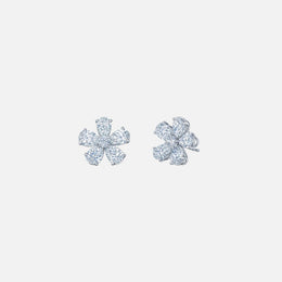 Flower-Shape Earrings With Pear-Shape Diamonds