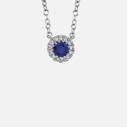 Blue Sapphire and Diamond Necklace