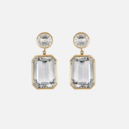 Pietra Gold and White Topaz Earrings