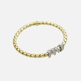 Stretch Spring Four-Loop Two-Tone Bracelet