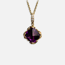 Amethyst and Diamond Pendant Necklace