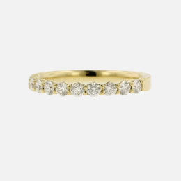 Halfway Diamond Band in Yellow Gold