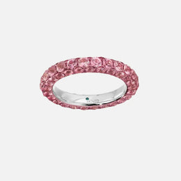 Pink Sapphire and Pink Rhodium 3-Sided Band
