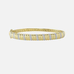 Diamond Bangle Bracelet With Textured Design