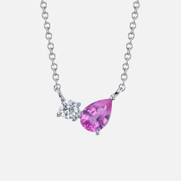 Diamond and Pink Sapphire Necklace