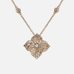 Fiore Small Diamond Flower Pendant Necklace