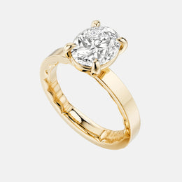 14k Yellow Gold Low-Dome Solitaire Semi-Mount
