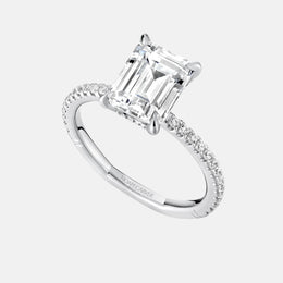 Platinum Atelier Basket-Setting Semi-Mount with 3/4 Pavé