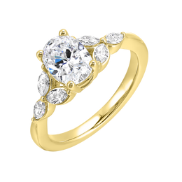 Oval and Marquise Diamond Engagement Ring