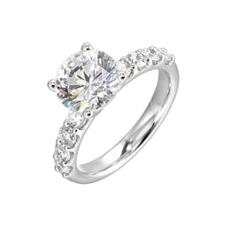 Diamond Platinum Semi-Mount for 1.50-Carat Round Diamond