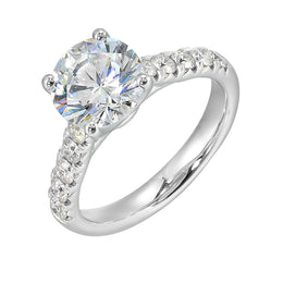 14k White Gold Semi-Mount Round Diamond