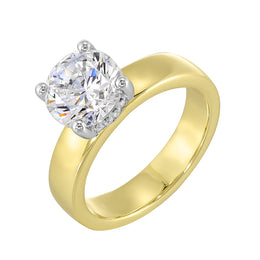 14k White and Yellow Semi-Mount Round Diamond