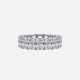 Platinum Asscher Diamond Eternity Band