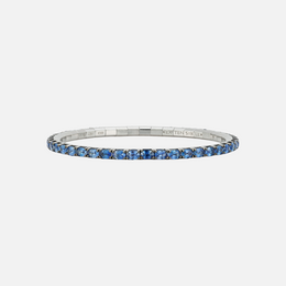 Blue Sapphire White Gold Tennis Necklace