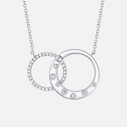Double Interlocking Diamond Circle Necklace