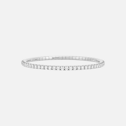 Extensible Round Diamond White Gold Stretch Tennis Bracelet