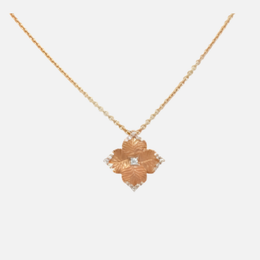 Fiore Small Rose and White Gold Flower Necklace