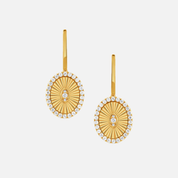 Helios Gold Oval Drop Earrings