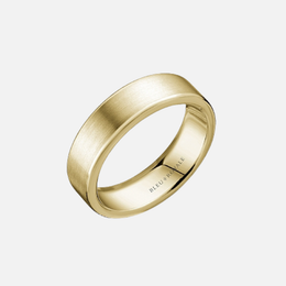 Classic Sandpaper Yellow Gold Band with High Polish Edges