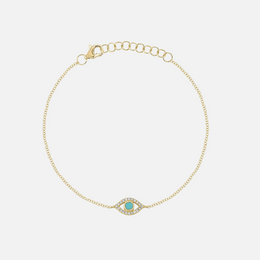 Diamond and Turquoise Evil Eye Bracelet