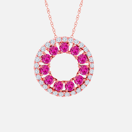 Ruby 3-Sided Circle Necklace