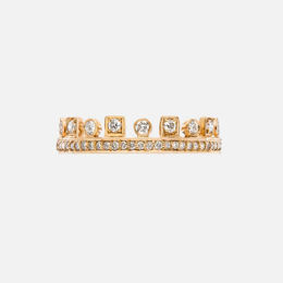 Crown White Diamond Gold Band