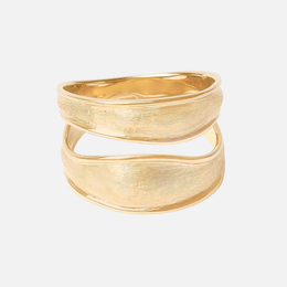 Gold Lunaria 2-Row Ring