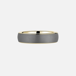 Gold and Tantalum Sandpaper Center and High Polish Edges Band