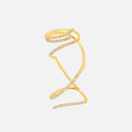 Gold and Diamond Mega Swirl Ring