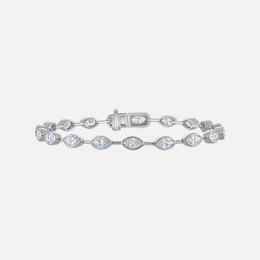 Bezel-Set Marquise Diamond Bar Bracelet