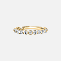 Halfway Single Shared Prongs Diamond Wedding Band