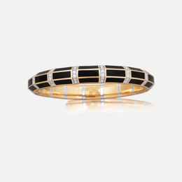 Xpandable Black Onyx and Diamond Gold Bracelet