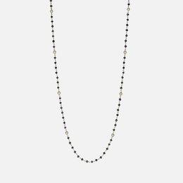 Black Diamond Bead and White Diamond Necklace