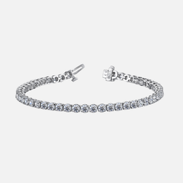 14k White Gold 4-Prong Diamond Tennis Bracelet