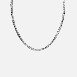 White Gold 4-Prong Diamond Tennis Necklace