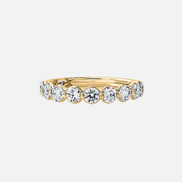 Lotus Halfway Diamond Band with Single Shared Prongs