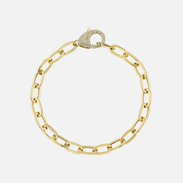 Diamond Paper Clip Link Bracelet