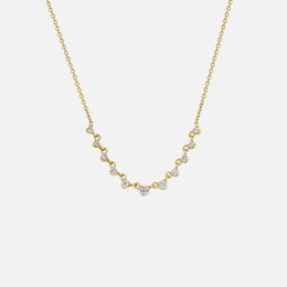 Gold Linked Prong 9-Diamond Necklace