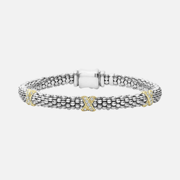 Embrace Three-Station Gold X Diamond Caviar Bracelet