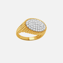 Byzantine Pavé Diamond East-West Oval-Shaped Ring