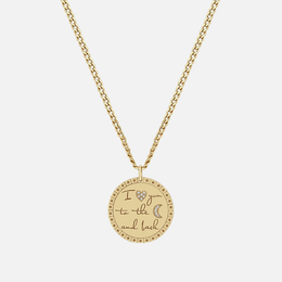 Large "I Love You to the Moon and Back" Small Curb Chain Necklace