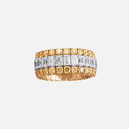 Xpandable White and Fancy Yellow Diamond Band