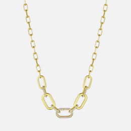 Diamond and Gold Link Necklace