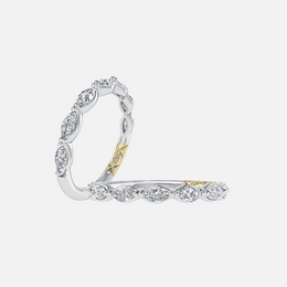 Halfway Marquise Diamond Wedding Band