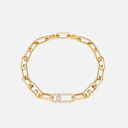 Move Link Diamond Yellow Gold Bracelet
